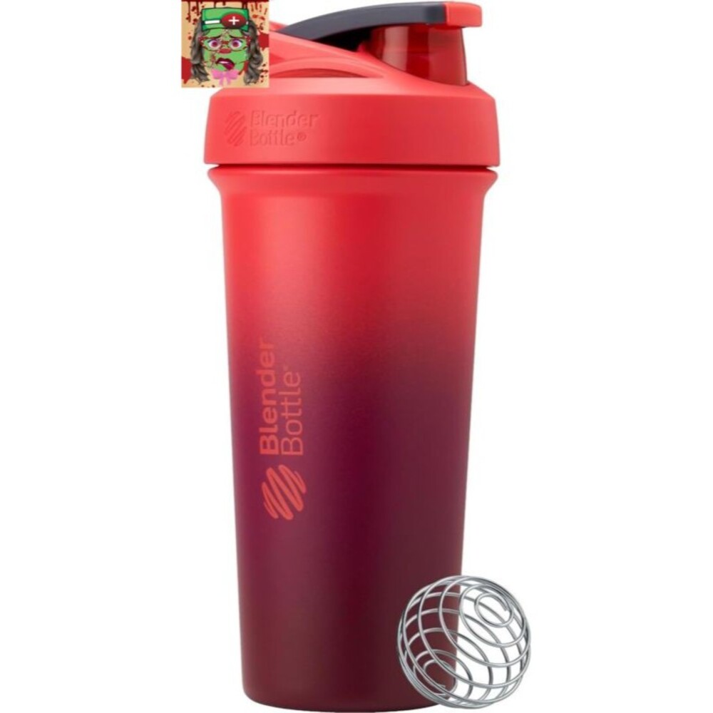 Strada Sleek Shaker Cup Insulated Stainless Steel Water Bottle with Wire Whisk,